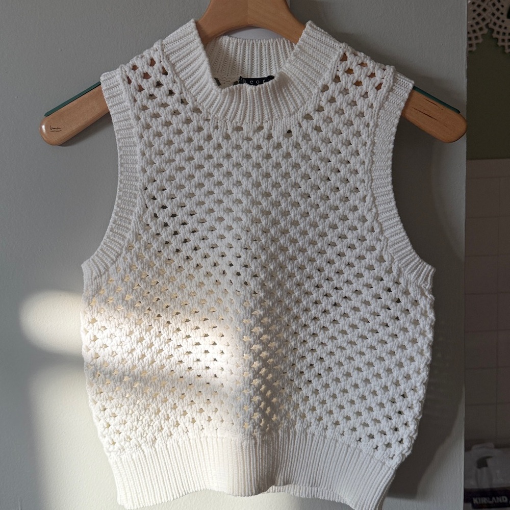 Theory Ivory Knit Sweater Vest